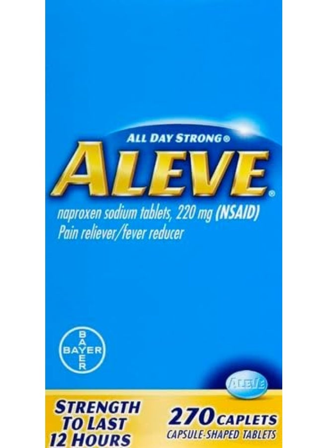 Aleve Caplets, Naproxen Sodium 220 mg (NSAID), Pain Reliever/Fever Reducer, 1 Orthopedic Surgeon Recommended, 270 Count - Image 2